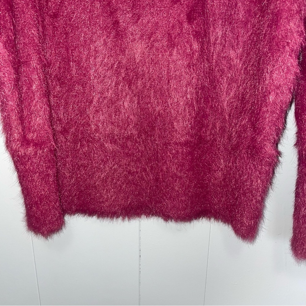 Anthropologie Ember Eyelash Sweater in Maroon Red Extra Small XS - Picture 6 of 11